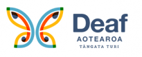The Deaf Aotearoa logo shaped like a butterfly